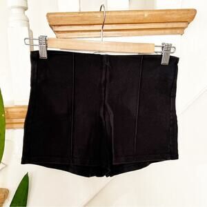 Subdued Black High-Waisted Zip-Up Shorts Stretch Cotton Blend Size S Small